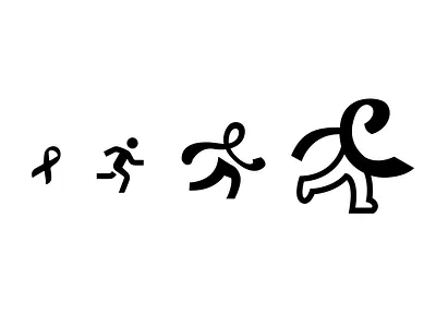 Evolution of a Charity Logo branding brandmark cancer charity creative drawing evolution fundraiser human identity logo design logo process logos minimalist race research running sketch walk