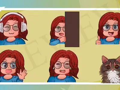 🎨 Emote Pack Name: ChibiCharm Set Studio: Stallion Studio LTD animation chibbi charm design emotes illustration open for commission stallion studio limited twitch