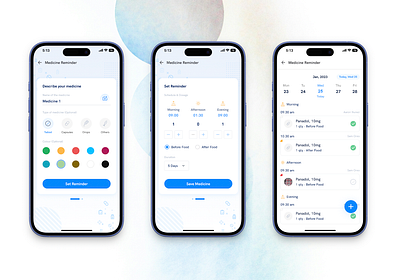 Medicine Reminder Mobile App app doctor health healthcare medicine mobile app reminder reminder app ui design visual design