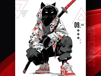 09.- ai branding cat daliy design illustration poster print