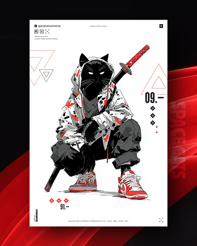09.- ai branding cat daliy design illustration poster print