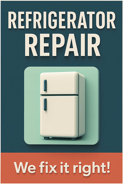 Fridge Not Working? We Fix Refrigerator Problems Fast 3d abstraction app appliance branding design fridge graphic design illustration kitchen logo refrigerator repair service repairs repairs to fridges typography ui ux vector
