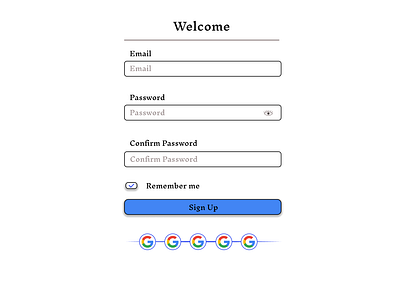 Sign Up design form sign up ui