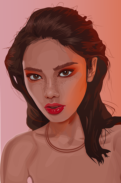 Vector portrait of a girl