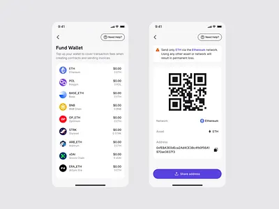 Fund Wallet app app design crypto design interface mobile app ui ui design uiux ux design wallet web3
