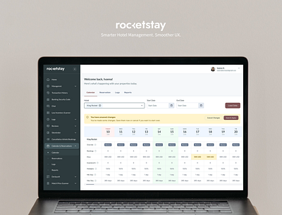 Rocketstay – Property Management Dashboard Redesign bookingsystem cleanui dashboard dashboarddesign datavisualization hoteldashboard modern property property management saasdesign ui ux