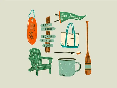 summertime boating camp camp mug camping flag illustration relax retro summer summer camp tote vintage