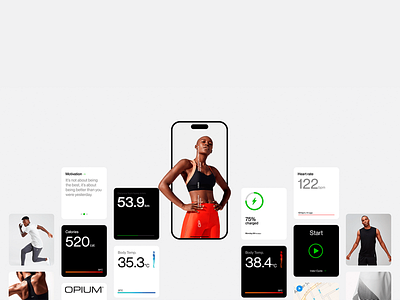Fitness Dashboard UI for Wellness active lifestyle biometric display calorie counter fitness app fitness ux health insights health tracker heart monitor mobile health mobile ui modern interface performance metrics training data typography ui design user interface ux design wearable integration wellness tracking workout dashboard
