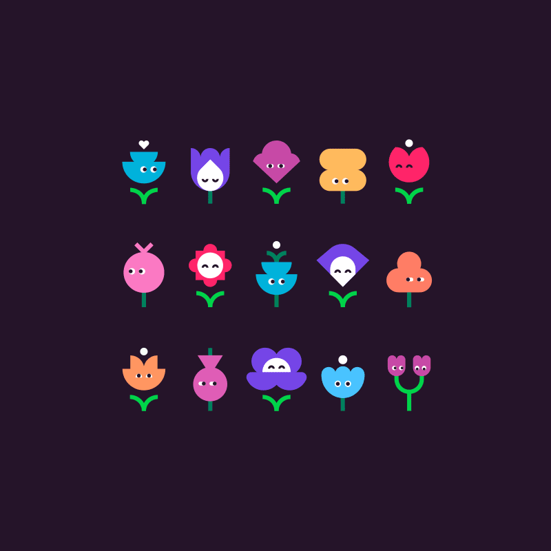 My Pretty Little Garden after effects animation character cute flower flowers garden gif motion motion design motion graphics