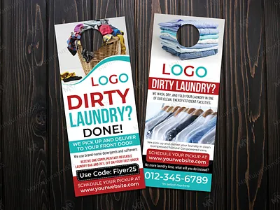 Laundry Services Door Hanger Design wet cleaning