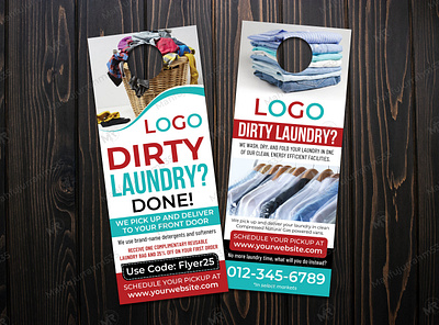 Laundry Services Door Hanger Design wet cleaning
