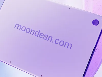 Moon 3d apple blender brand branding c4d cinema clean design frost gradient graphic design laptop mac moon motion motion graphics particles purple render