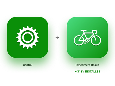 Sprocket App Icon Experimentation Growth! app app store bicicleta bicycle bike branding cycle data dog download experiment glyph install iteration mobile play store sprocket symbol test ui