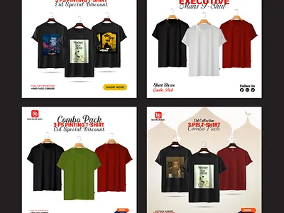 T-shirt Social Media Post design Set animation branding graphic design logo motion graphics t shirt social media post ui