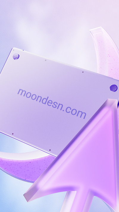 Moon 3d animation apple art branding clean design gradient graphic design logo mac macbook minimal moon motion motion design purple render soft