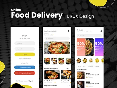 Food Delivery App Ui Design branding graphic design logo motion graphics ui