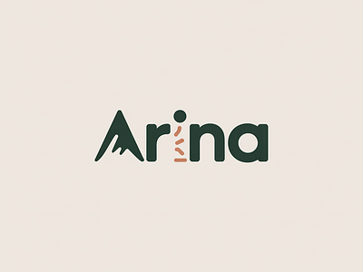 Minimalist Outdoor Brand Logo for Arina Adventure Wordmark Logo branding design graphic design illustration logo logo design typography ui ux vector