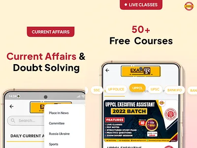 Exampur Online Learning App UI Design branding graphic design logo motion graphics ui