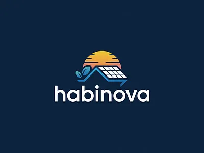 Sustainable Energy Logo Design for Habinova Clean Wordmark logo branding design graphic design illustration logo logo design typography ui ux vector