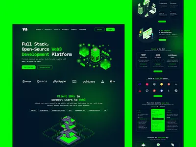 Web3 Development Platform Product Landing Page blockchain saas homepage design isometric web3 website design product landing page web3 builder web3 design web3 landing page web3 product design web3 startup website design web3 ui design web3 ui ux design services web3 website design