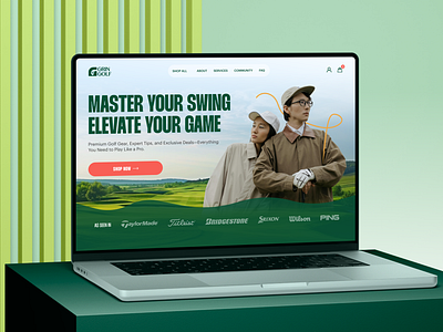 Grin Golf-Home Page for the golf Website agency bold clean club course court design ecommerce golf golf courses golf home page golf website landing page minimal modern sports ui uiux webflow website