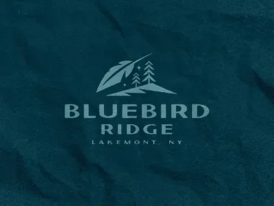 Bluebird Ridge bird blue blue bird branding feather lake landscape logo ridge trees