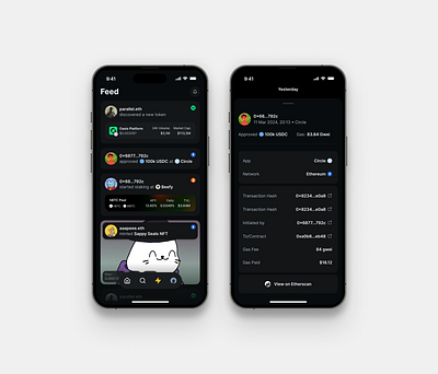 Social DeFi App app blockchain branding crypto ethereum feed ios app mobile app nft scanner social staking ui ux web3