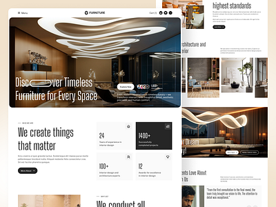 Interior Design Agency Website • Home Decor Landing Page architecture ui award winning design site creative studio design agency design studio elegant design interior agency interior concept interior design agency interior design website interior portfolio interior studio jabel light theme luxury home interiors residential interior website responsive design room decor ui trexalab website design