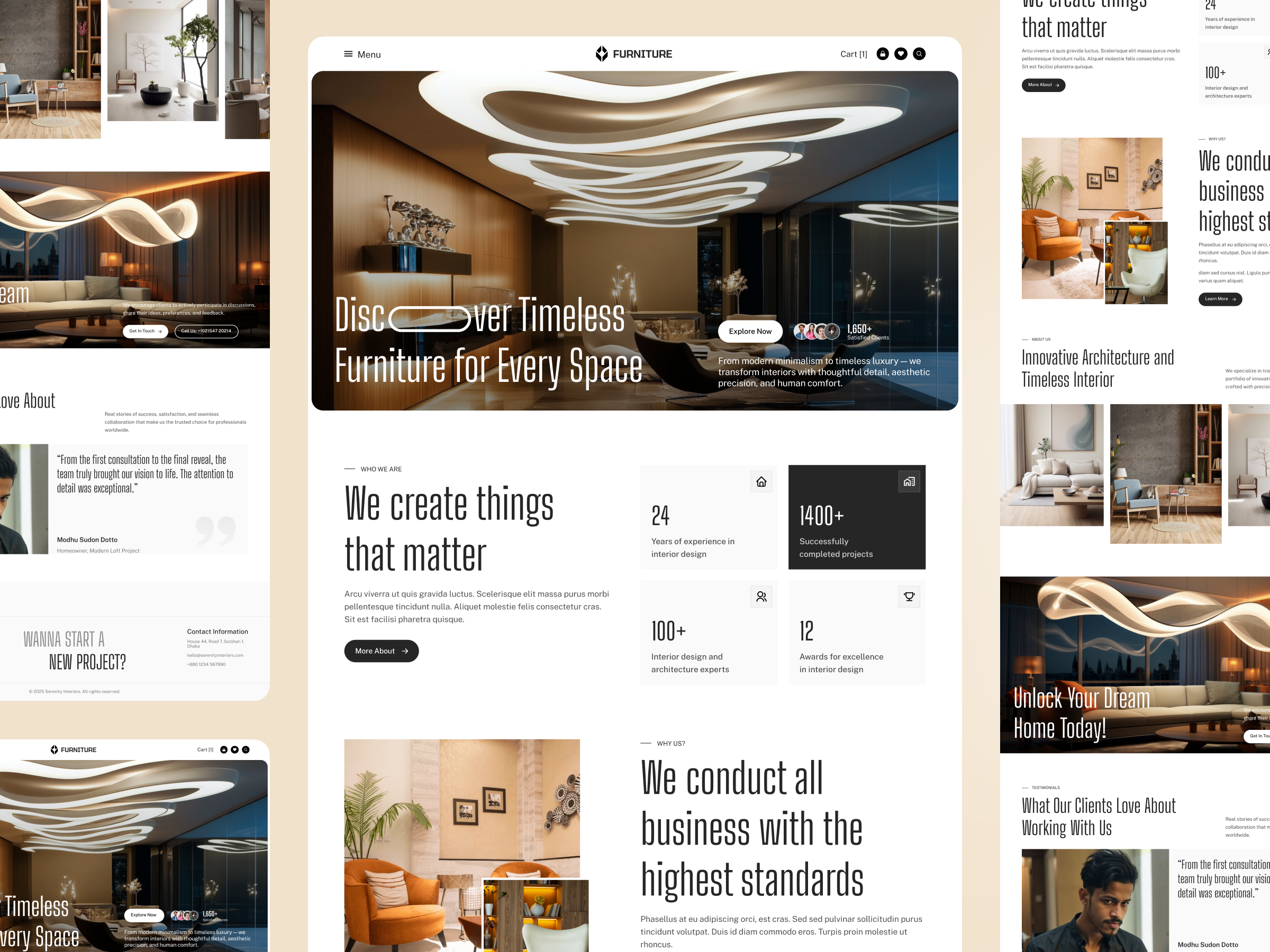 Example of Interior Website UI UX Design