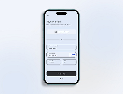 Daily UI 02 • Credit card checkout form on mobile ui