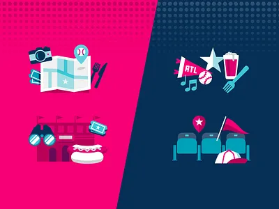 MLB Game Day icons | SBNation baseball fans icons illustrations sports stadium team