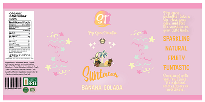 Soda Can Label for "Suntales" Tropical Fruit Drink branding graphic design illustration logo