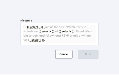 Micro interaction for message template input to pass values interaction templates ui ux