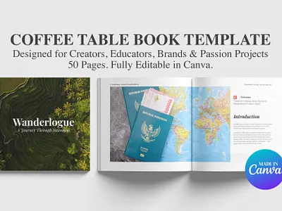 Coffee Table Book Template – Canva Editable advertising book layout branding business canva ebook canva template coffee table book design editorial layout graphic design lookbooks portfolio publication square book template