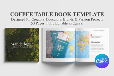 Coffee Table Book Template – Canva Editable advertising book layout branding business canva ebook canva template coffee table book design editorial layout graphic design lookbooks portfolio publication square book template