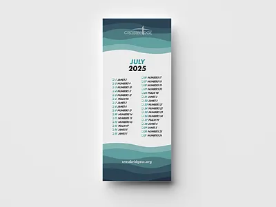 July Water Bible Bookmark Design adobe indesign bookmark bookmark design design graphic design mockup print design typography vector