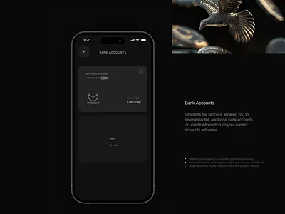 Bank Accounts account app auto bank branding car card cards dark design graphic design illustration mobile ui ux