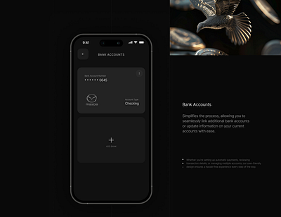 Bank Accounts account app auto bank branding car card cards dark design graphic design illustration mobile ui ux