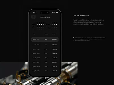 Transactions History app appdesign application auto branding cars clean design figma mazda mobile ui uiapp ux