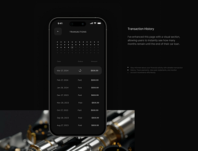 Transactions History app appdesign application auto branding cars clean design figma mazda mobile ui uiapp ux