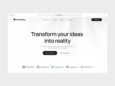 Landingplay – Minimalist Hero Section animation clean design hero section landing page minimal saas startup ui ui design uiux ux web design