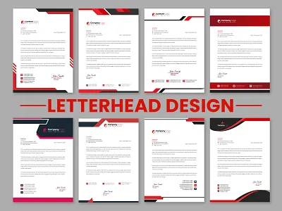 Creative Letterhead Template Design branding business creative letterhead design graphic design graphicsobai letterhead letterhead design red letterhead