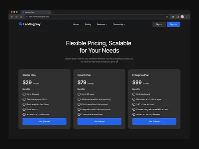 Landing Play - Pricing Plan branding design landing page pricing pricing plan pricing section ui ui design uiux ux web design web section