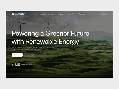 Renewable Energy Hero Section branding design green landing page renewable energy sustainability ui ui design uiux ux web design
