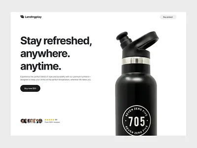 Tumbler Product Hero Section branding design hero section landing page product tumbler ui ui design uiux ux web design