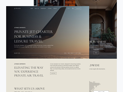 Jetrade - Private Plane Charter Landingpage branding charter company design jet landingpage luxury plane profile ui ux web website