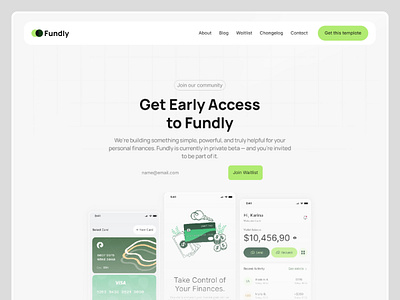 Waitlist page for Fundly website advertising app website branding clean landing page minimalist mobile responsive ui ux waitlist web design website white