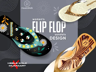 Collaboration Projects HEELS WALK X MUARA ART design footwear design graphic design illustration sandals design techpack design vector