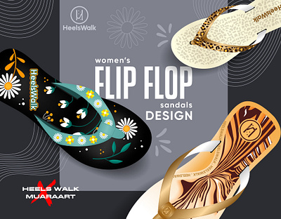 Collaboration Projects HEELS WALK X MUARA ART design footwear design graphic design illustration sandals design techpack design vector