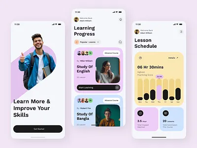 E learning mobile app design course app e learning app e learning mobile app education app interactive learning learning app mobile ui online classes student app study app ui design